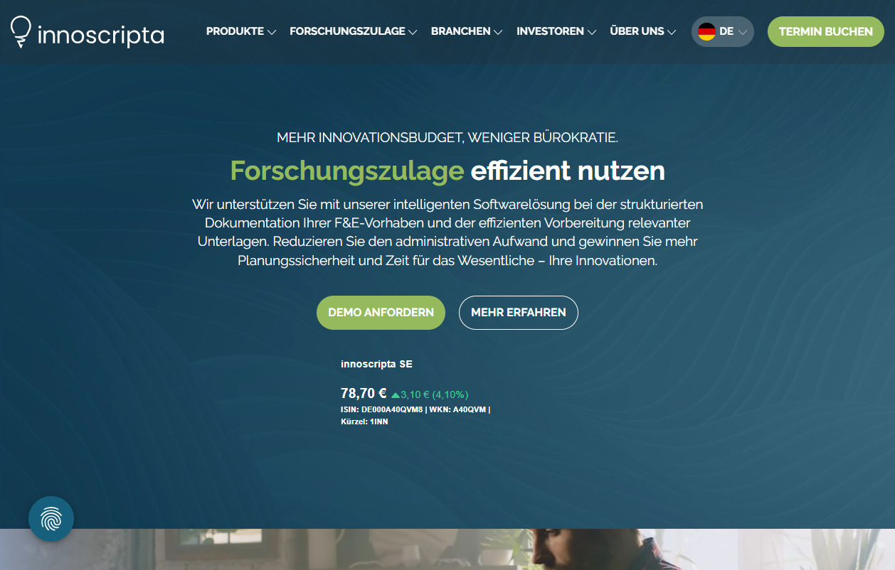 Startseite von innoscripta