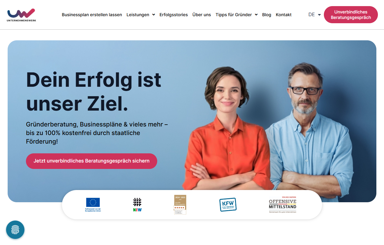 Unternehmenswerk homepage