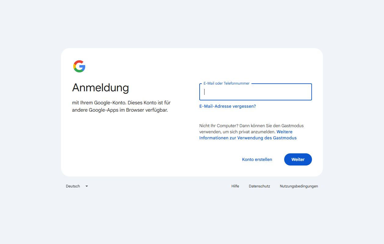Google Docs homepage