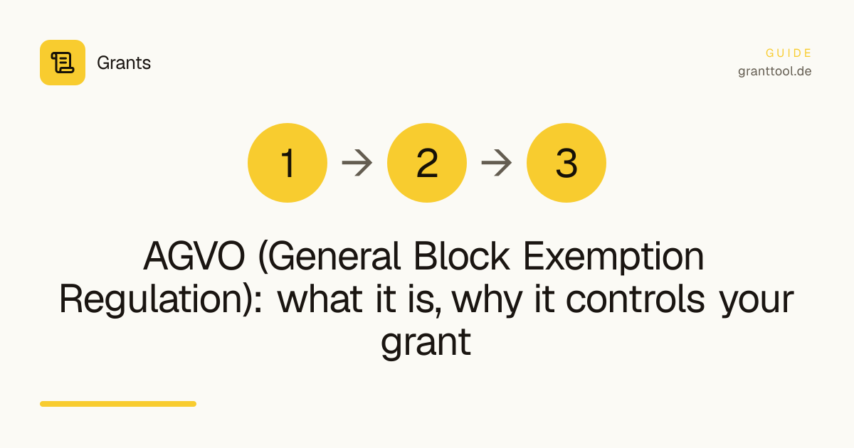 AGVO (General Block Exemption Regulation): what it is, why it controls your grant