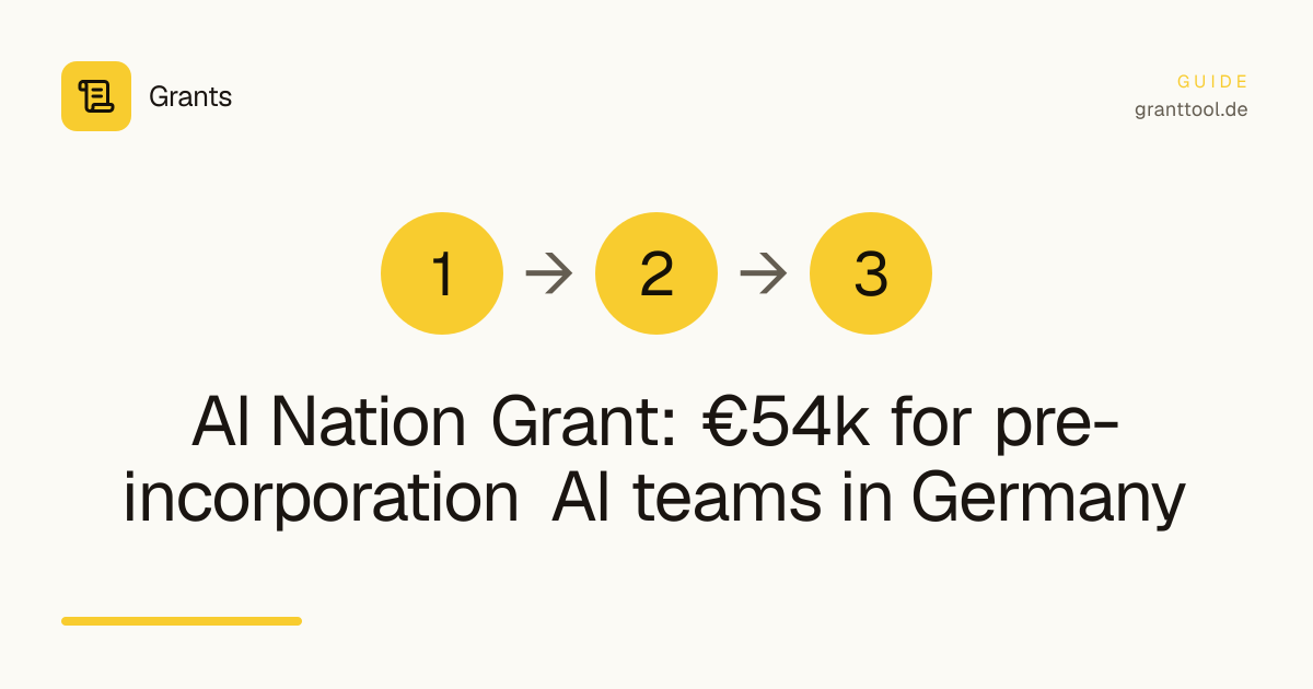 AI Nation Grant: €54k for pre-incorporation AI teams in Germany