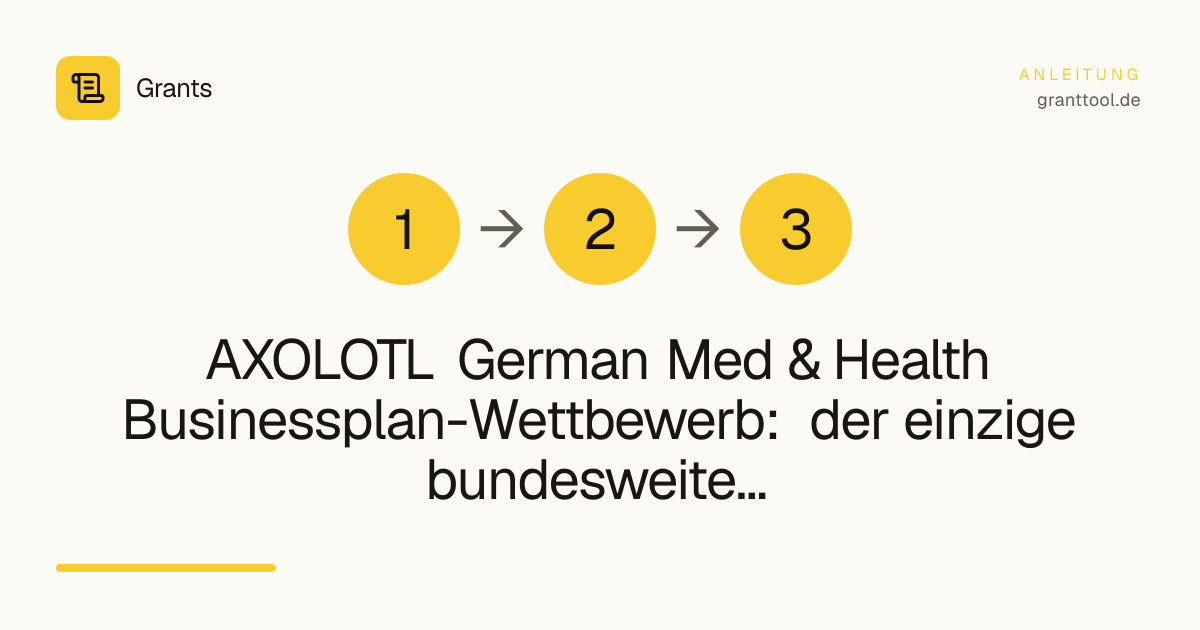 AXOLOTL German Med & Health Businessplan-Wettbewerb: der einzige bundesweite Medizin-Businessplan-Wettbewerb