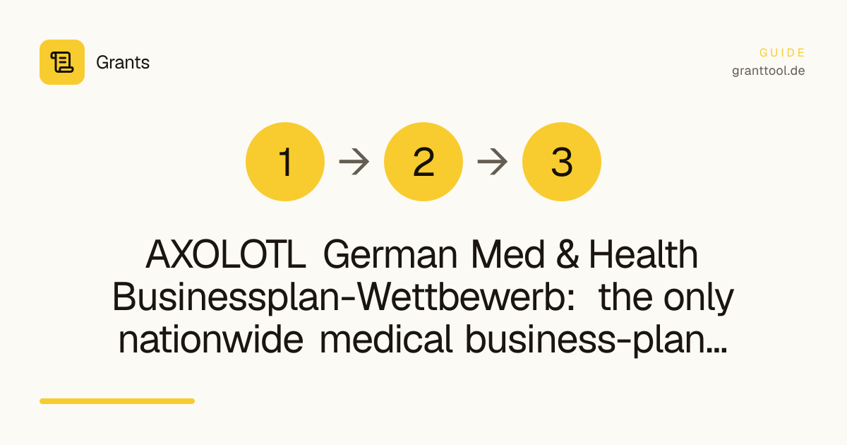 AXOLOTL German Med & Health Businessplan-Wettbewerb: the only nationwide medical business-plan competition