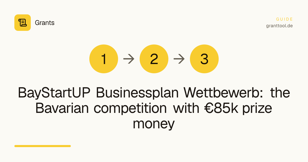 BayStartUP Businessplan Wettbewerb: the Bavarian competition with €85k prize money