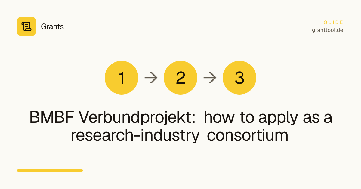 BMBF Verbundprojekt: how to apply as a research-industry consortium