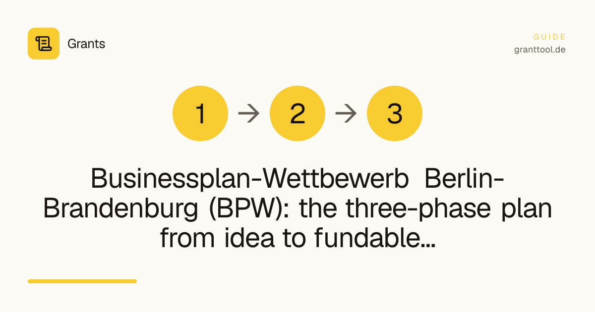 Businessplan-Wettbewerb Berlin-Brandenburg (BPW): the three-phase plan from idea to fundable business plan
