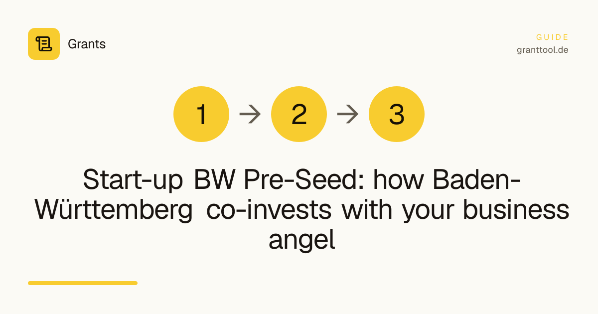 Start-up BW Pre-Seed: how Baden-Württemberg co-invests with your business angel