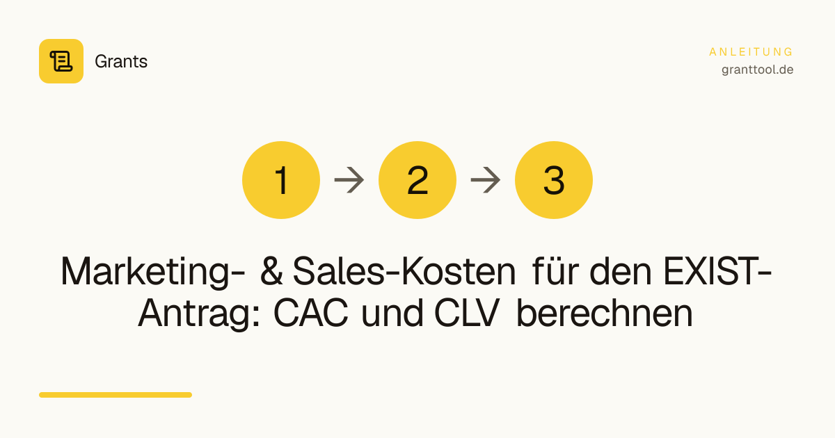 Marketing- & Sales-Kosten für den EXIST-Antrag: CAC und CLV berechnen
