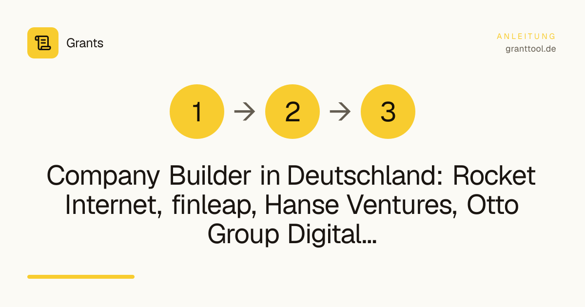 Company Builder in Deutschland: Rocket Internet, finleap, Hanse Ventures, Otto Group Digital Solutions, Team Global