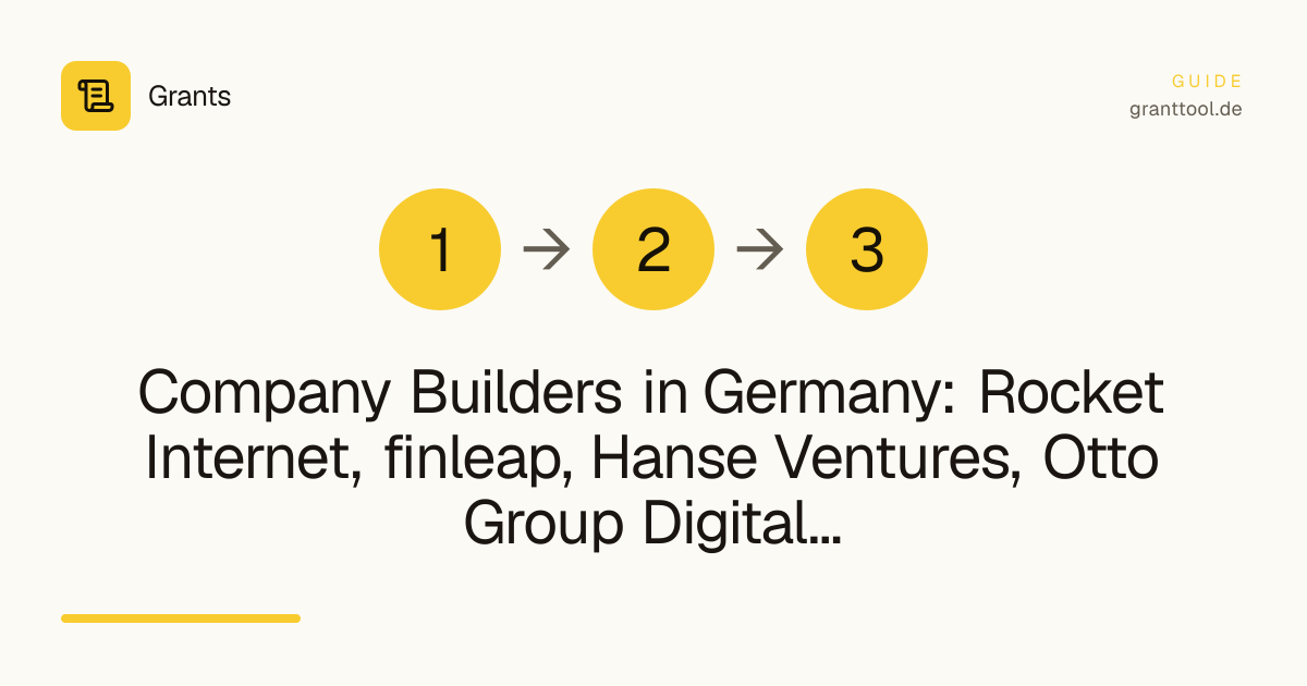 Company Builders in Germany: Rocket Internet, finleap, Hanse Ventures, Otto Group Digital Solutions, Team Global