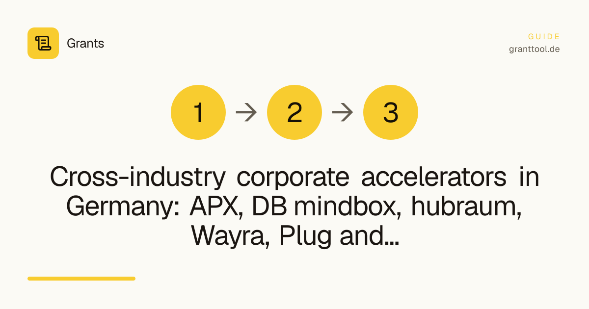 Cross-industry corporate accelerators in Germany: APX, DB mindbox, hubraum, Wayra, Plug and Play Stuttgart