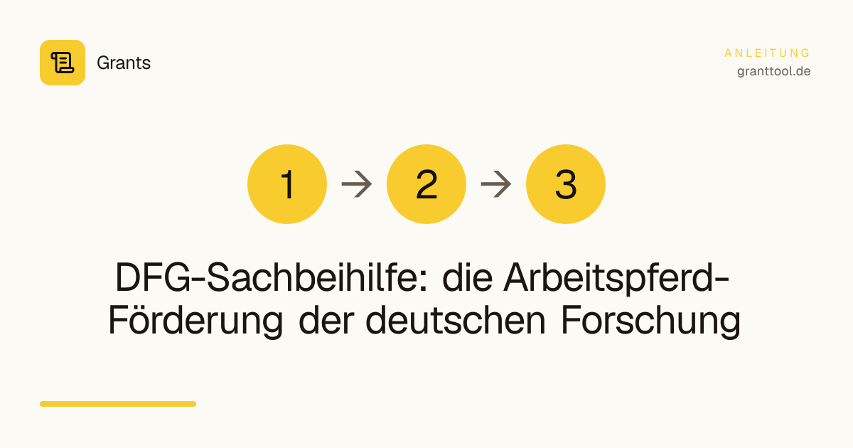 DFG-Sachbeihilfe: die Arbeitspferd-Förderung der deutschen Forschung