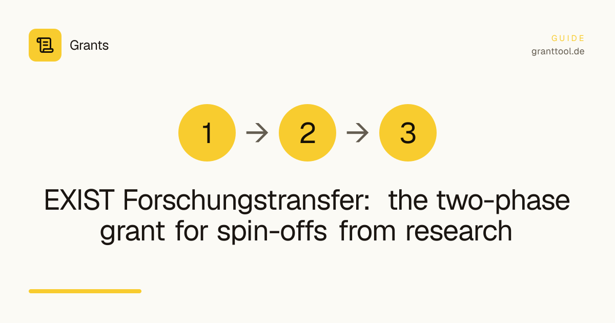EXIST Forschungstransfer: the two-phase grant for spin-offs from research