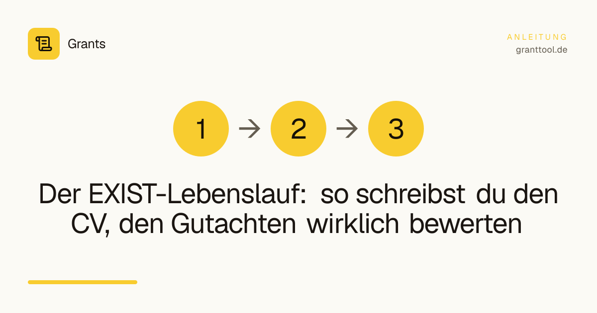 Der EXIST-Lebenslauf: so schreibst du den CV, den Gutachten wirklich bewerten