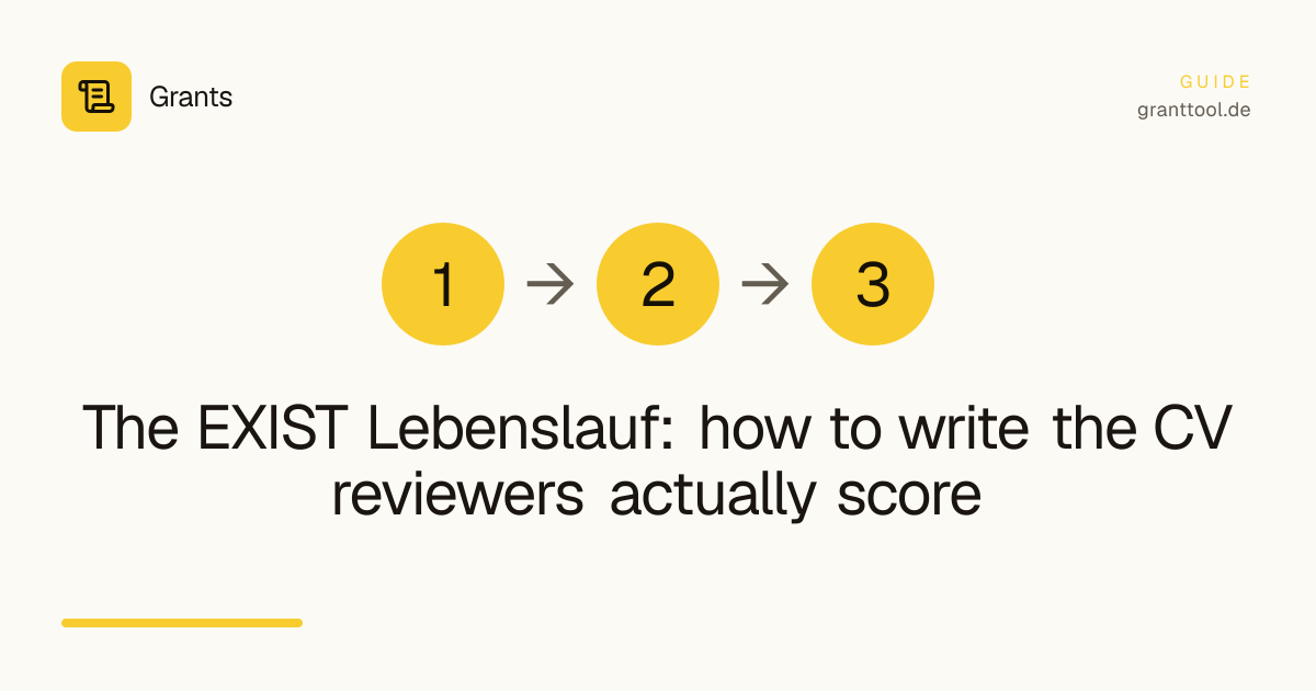 The EXIST Lebenslauf: how to write the CV reviewers actually score