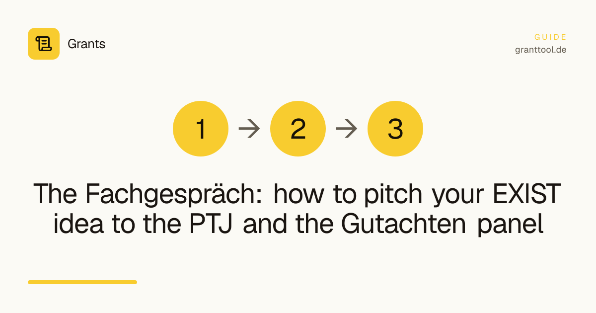 The Fachgespräch: how to pitch your EXIST idea to the PTJ and the Gutachten panel