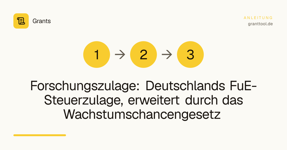 Forschungszulage: Deutschlands FuE-Steuerzulage, erweitert durch das Wachstumschancengesetz