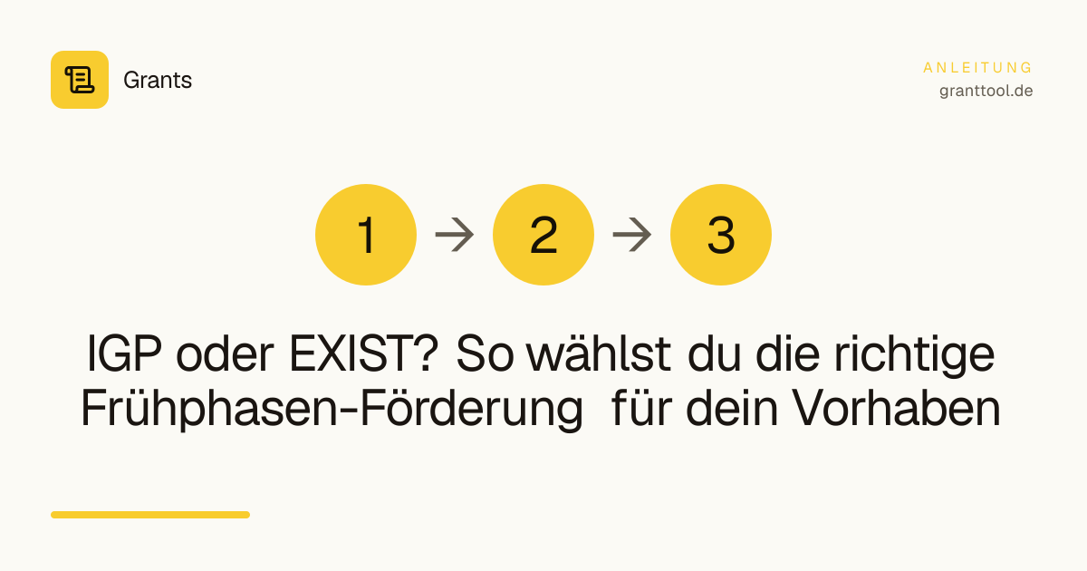 IGP oder EXIST? So wählst du die richtige Frühphasen-Förderung für dein Vorhaben