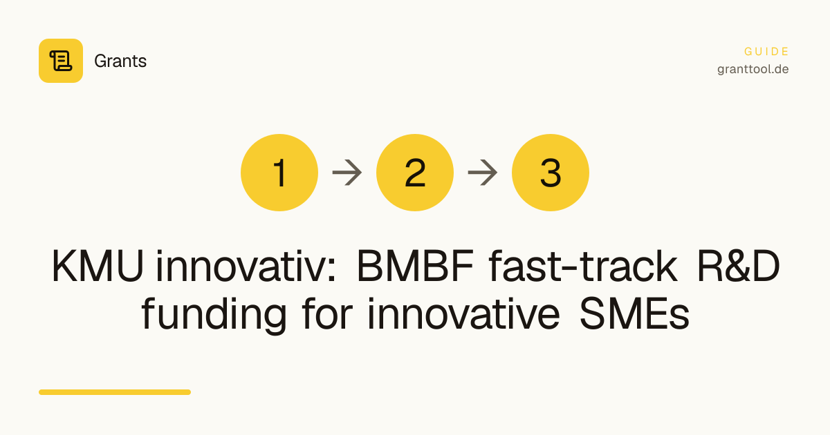 KMU innovativ: BMBF fast-track R&D funding for innovative SMEs