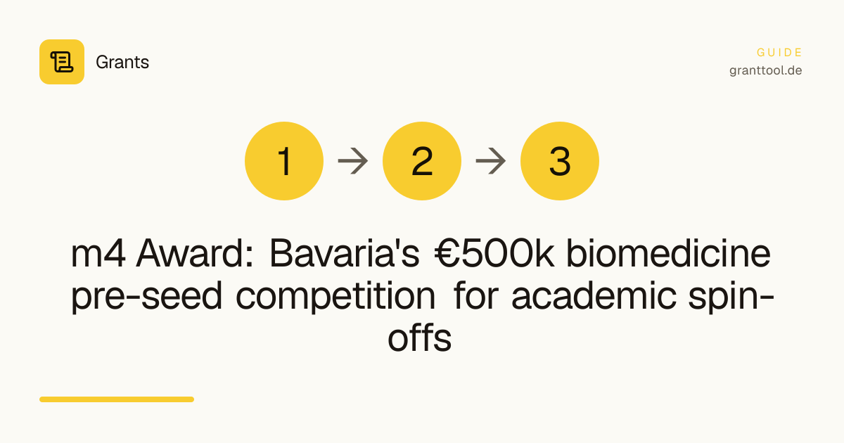 m4 Award: Bavaria's €500k biomedicine pre-seed competition for academic spin-offs