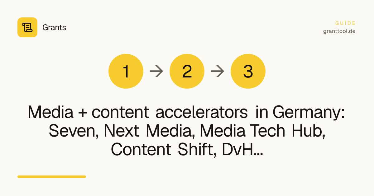 Media + content accelerators in Germany: Seven, Next Media, Media Tech Hub, Content Shift, DvH Ventures