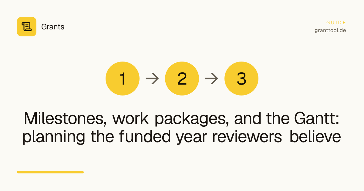 Milestones, work packages, and the Gantt: planning the funded year reviewers believe