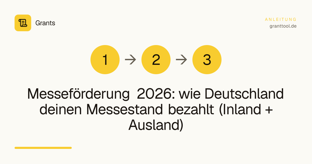 Messeförderung 2026: wie Deutschland deinen Messestand bezahlt (Inland + Ausland)