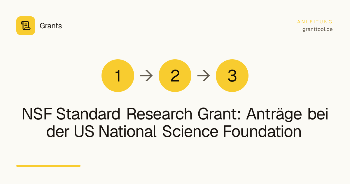 NSF Standard Research Grant: Anträge bei der US National Science Foundation