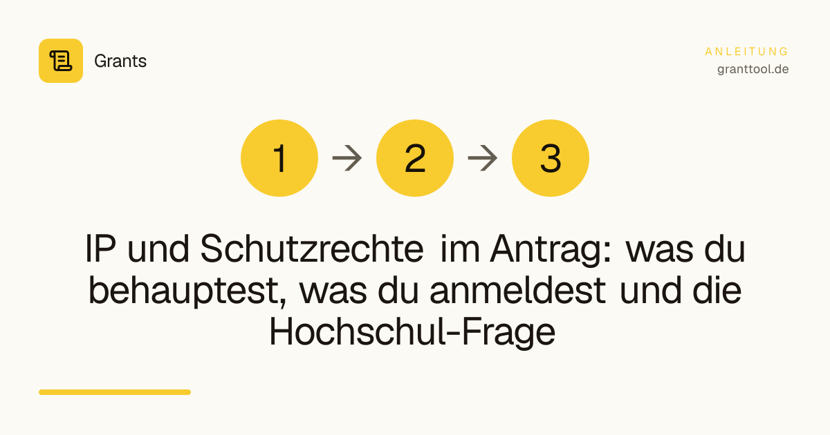 IP und Schutzrechte im Antrag: was du behauptest, was du anmeldest und die Hochschul-Frage