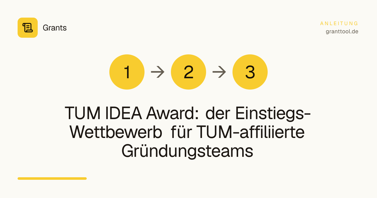 TUM IDEA Award: der Einstiegs-Wettbewerb für TUM-affiliierte Gründungsteams