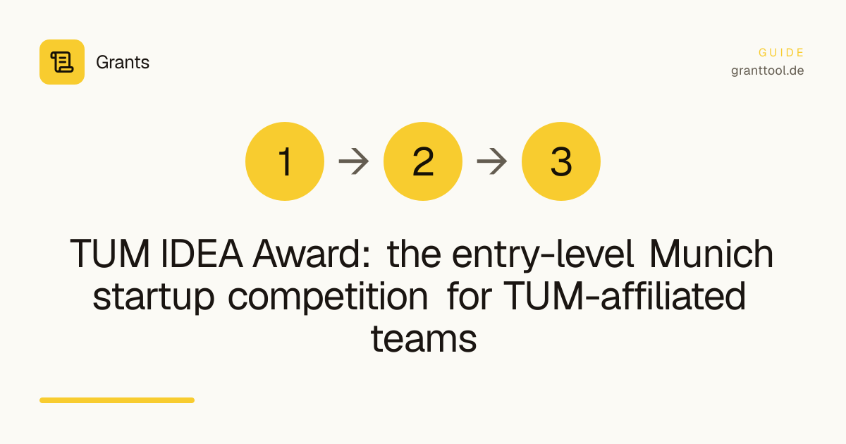 TUM IDEA Award: the entry-level Munich startup competition for TUM-affiliated teams