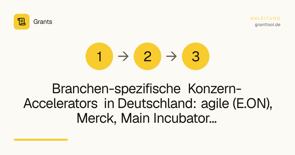 Branchen-spezifische Konzern-Accelerators in Deutschland: agile (E.ON), Merck, Main Incubator, Xcelentrepreneurs, Startupbootcamp Digital Health
