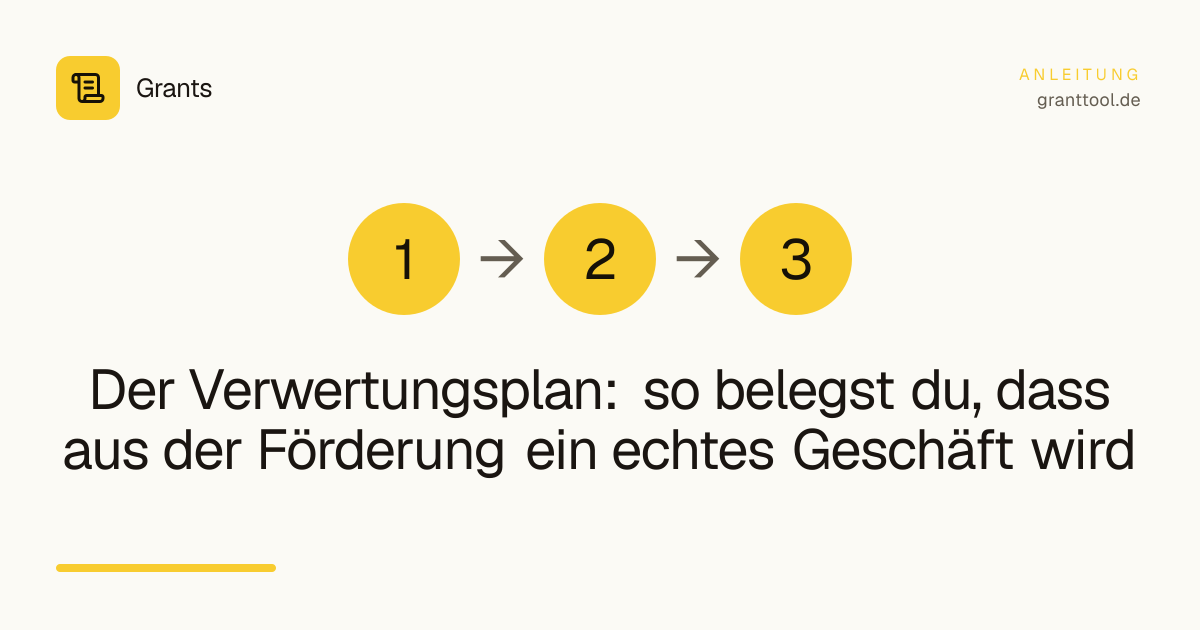 Der Verwertungsplan: so belegst du, dass aus der Förderung ein echtes Geschäft wird
