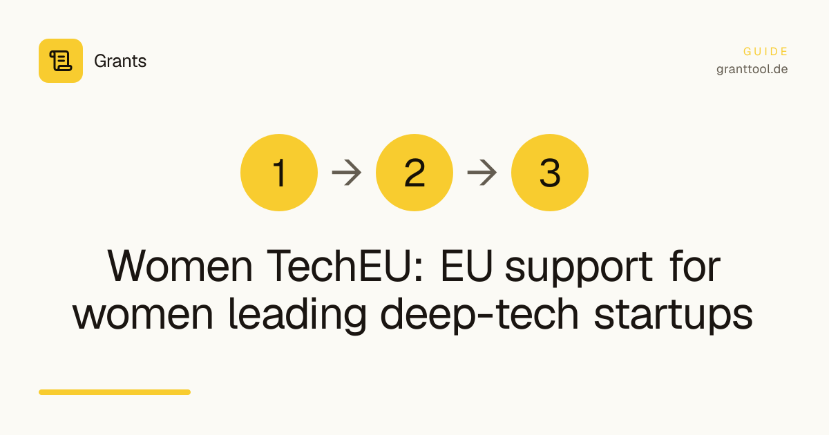 Women TechEU: EU support for women leading deep-tech startups