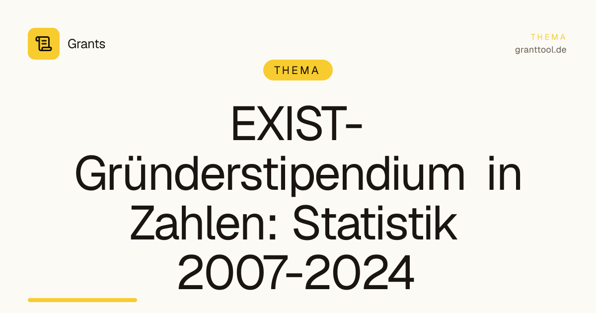 EXIST-Gründerstipendium in Zahlen: Statistik 2007-2024