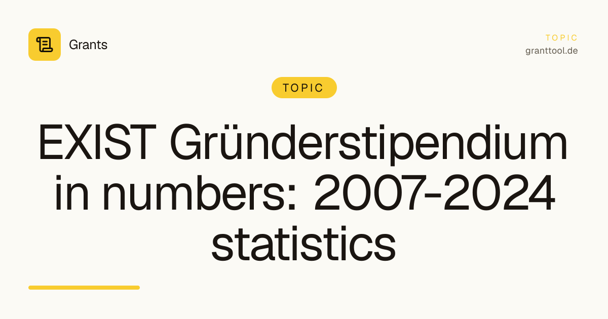 EXIST Gründerstipendium in numbers: 2007-2024 statistics