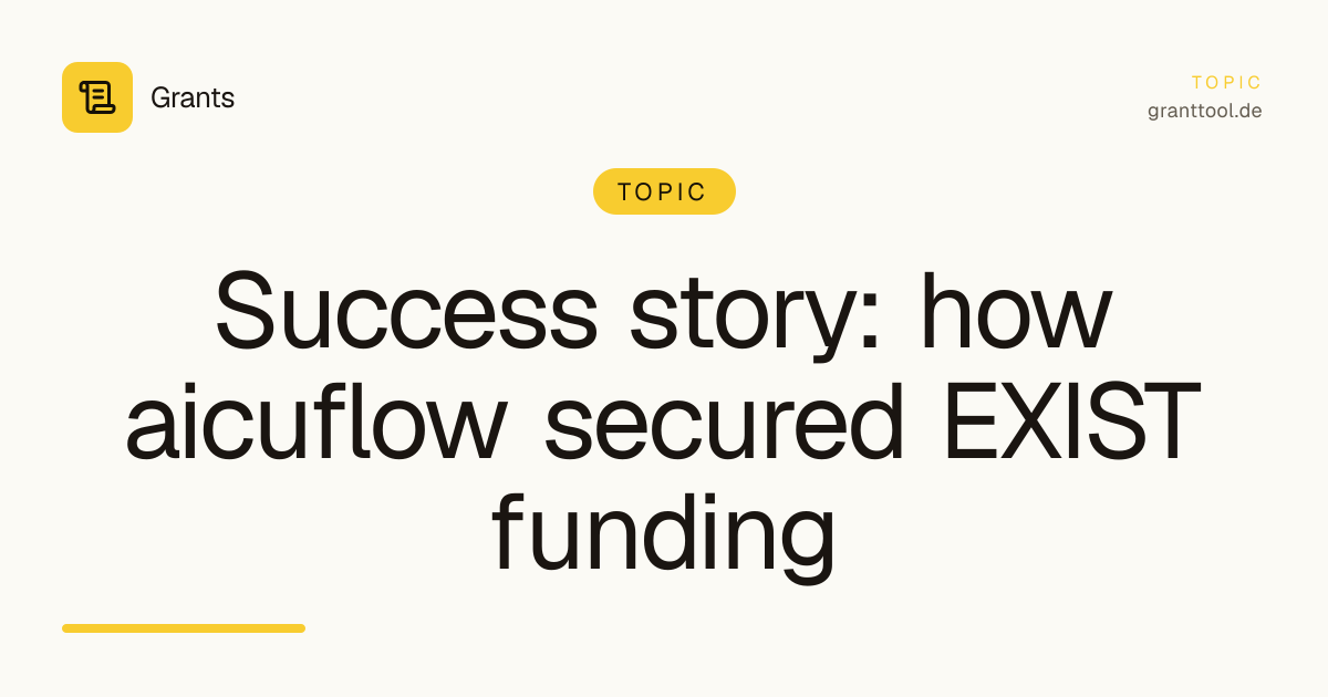Success story: how aicuflow secured EXIST funding