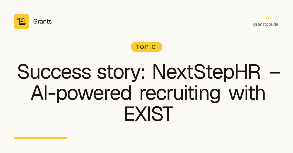 Success story: NextStepHR – AI-powered recruiting with EXIST