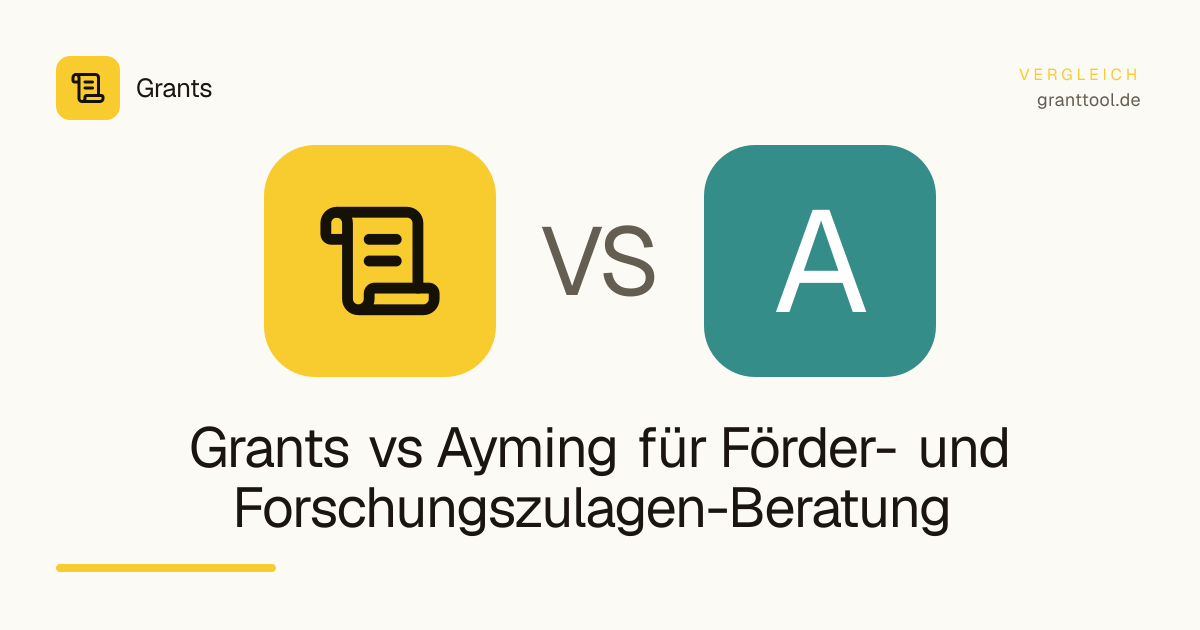 Grants vs Ayming für Förder- und Forschungszulagen-Beratung