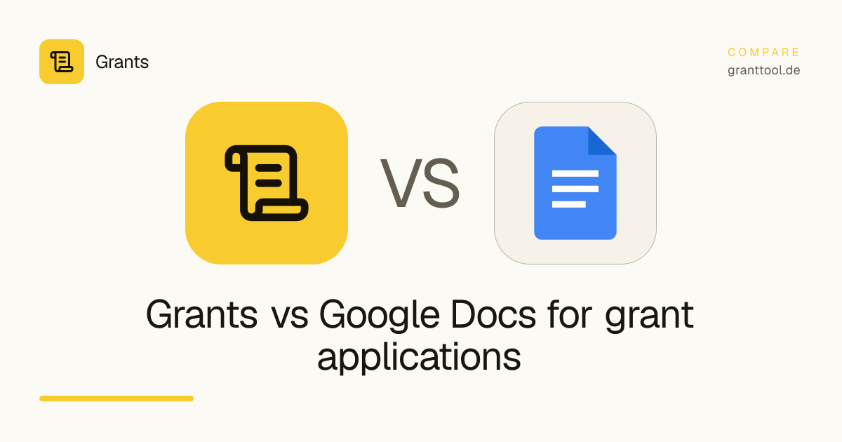 Grants vs Google Docs for grant applications