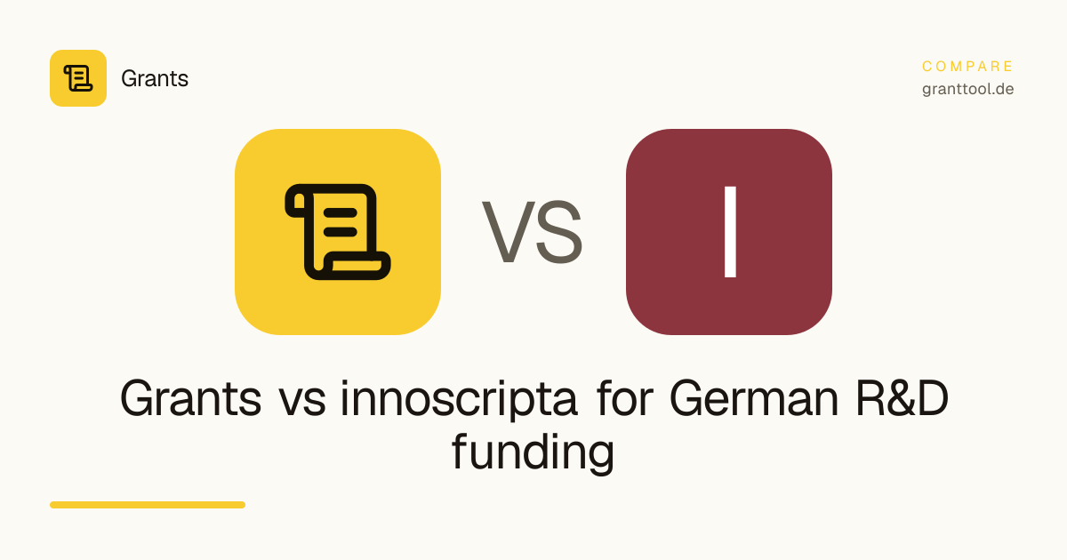 Grants vs innoscripta for German R&D funding