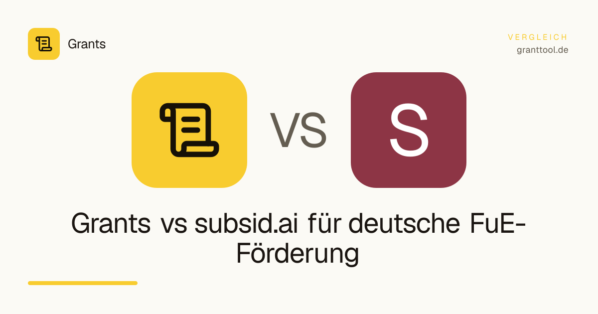 Grants vs subsid.ai für deutsche FuE-Förderung