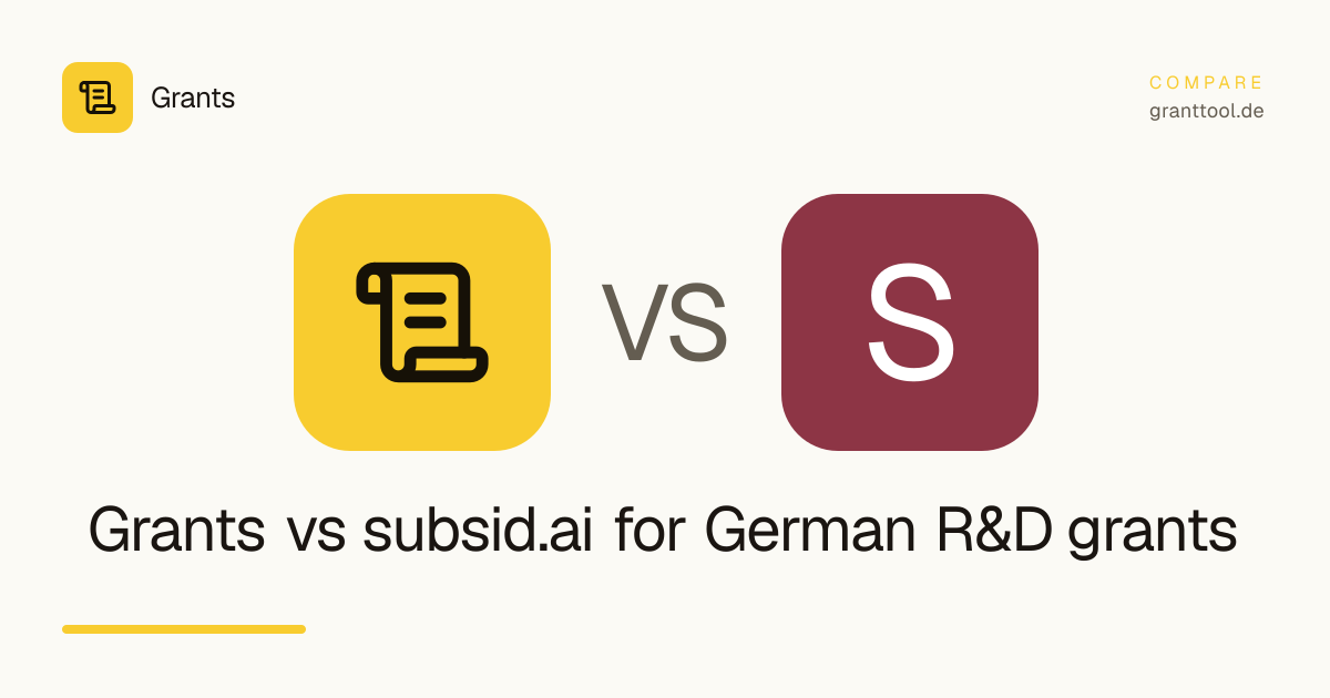 Grants vs subsid.ai for German R&D grants