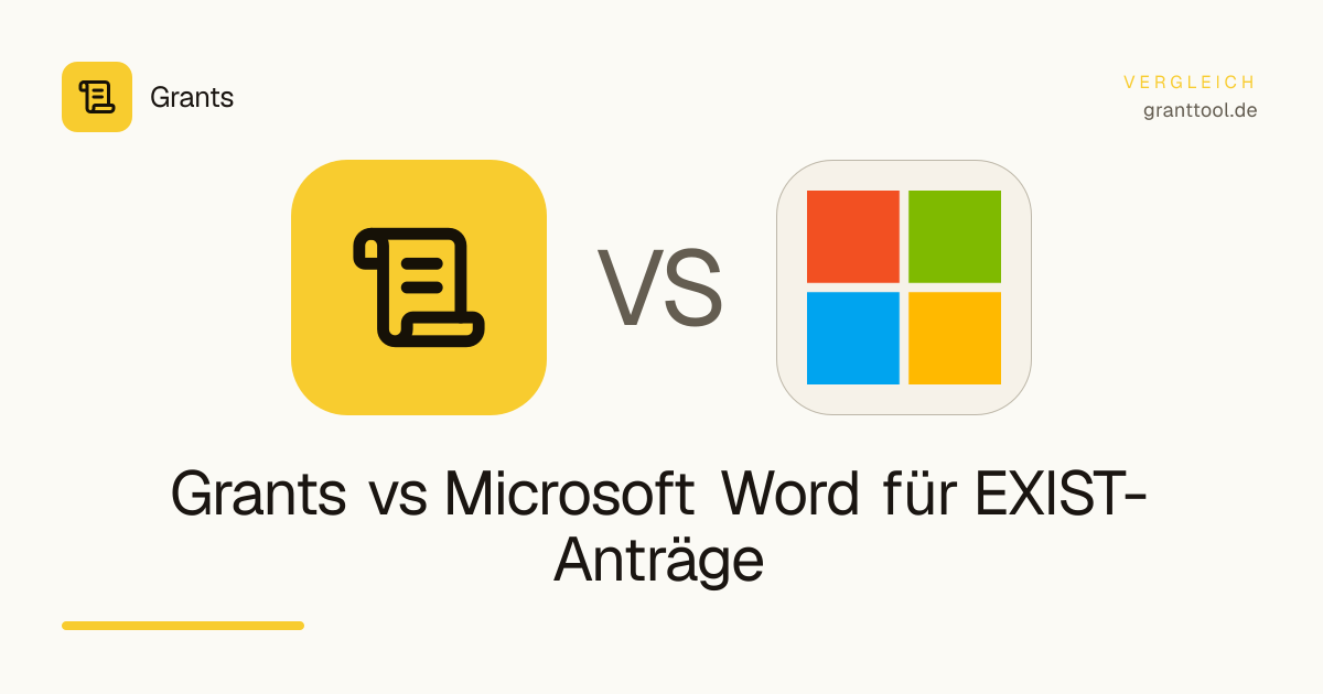 Grants vs Microsoft Word für EXIST-Anträge